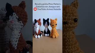 gatinhos amigurumi #artesanatielle #amigurumi #gatos #crochepassoapasso #chaveirodecroche #crochet