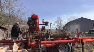 Woodmizer LT35 video: cutting Black Cherry slabs