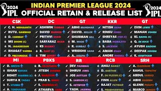 IPL 2024 Retained Players List | IPL 2024 Released Players List | IPL 2024 All Teams Purse Balance