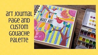 Funky Art Journal Page and Custom Gouache Palette