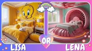 Lisa or Lena 💛🩷🦄 | #lena​ #lisa​ #lisaandlena​ #lisaorlena​ #viral​ #trending​ would you rather #yt