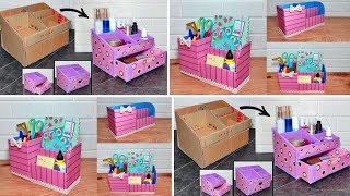 2 Storage Organizer With Cardboard - Best Out Of Waste Cardboard - Recycle Cardboard Ideas