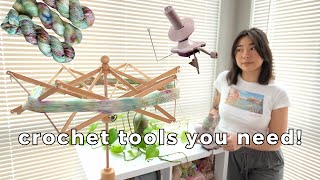 how to use a yarn swift & winder | crochet tools must-haves!