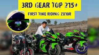 3rd Gear Top Speed 215+/ Kawasaki ZX10R First Time Riding/ Loaded With Full System Arrow Exhaust