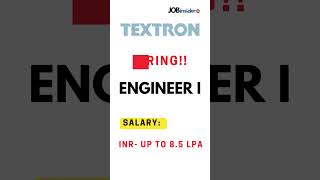 Textron Hiring Engineer I Through Off Campus Drive 2023 | Mechanical Job | Fresher Job | Bangalore