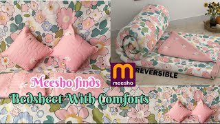 meesho Bedsheet With Comforts🌸🌷#bedsheet #meeshofinds#comfort #fashion #meeshonewcollection#unboxing