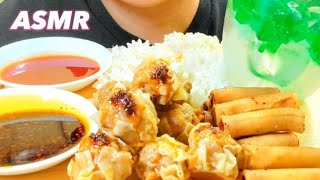 Goldilocks Siomai, Homemade Lumpia and Gulaman Drink MUKBANG | ASMR (Eating Sounds)