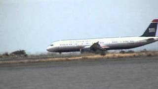 US Airways A321 takeoff at KSFO