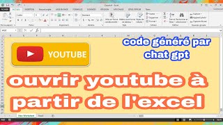 ouvrir youtube à partir de l'excel en seul clic code généré par chat gpt