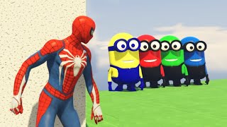 GTA 5 Epic Ragdolls | Spider-Man Hitting Minions and Hulk with Gun Jumps/fails moments ep.2