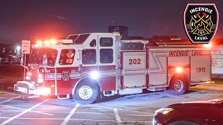 Laval | Fire Department Pumper 202 Responds to First Responder Call Through Heavy Traffic