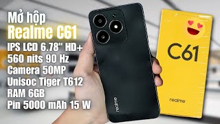 Mở hộp Realme C61 giá rẻ, cấu hình ngon, chơi game khá ổn