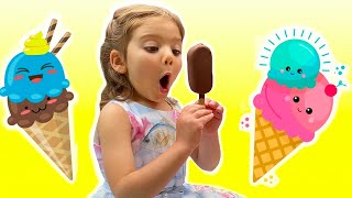 Diana and sisters play ice cream shop. Ice Cream Song. The Most Delicious Ice Cream Flavors