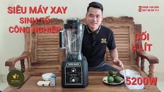 MÁY XAY SINH TỐ CÔNG NGHIỆP NIKAIO 5200W Cối 4 Lít Xay TỰ ĐỘNG Có Hẹn Giờ Xay Đá CỰC TỐT Đảo MẠNH