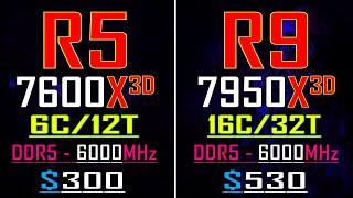 RYZEN 5 7600X3D vs RYZEN 9 7950X3D || PC GAMES TEST ||