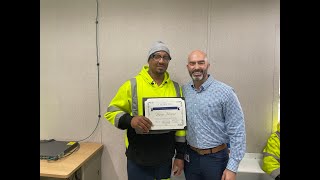 Travis Minter, Solid Waste Equipment Operator, for City of Gastonia receives 2024 Employee Award