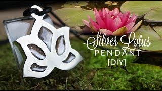 LOTUS silver + resin + wood  pendant diy