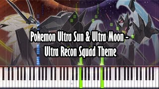 Pokemon Ultra Sun & Ultra Moon - Ultra Recon Squad Theme - Piano Tutorial - Synthesia