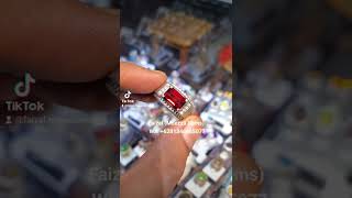 Natural Red Garnet HQ.   Ring Silver HM Mikrosetting