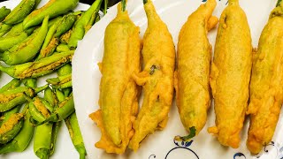 राजस्थान के फेमस मिर्ची वड़ा mirchi vada recipe in hindi, stuffed chilli pakoda, mirchi bhajia