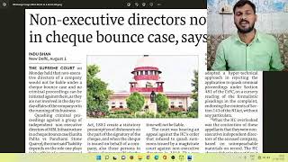 NON EXECUTIVE DIRECTORS NOT LIABLE FOR CHEQUE BOUNCE CASE II CS JAIVINDRA CHAUHAN