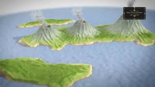 History of Krakatau Mountain  - Animation Footage