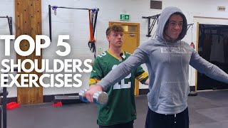 TOP 5 SHOULDER EXERCISES FOR BEGINNERS |  BUILD MUSCLE AND GET THAT AESTHETIC LOOK!!!