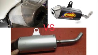 FMF vs stock exhaust pipe comparison! FMF mod vs FMF power core vs stock