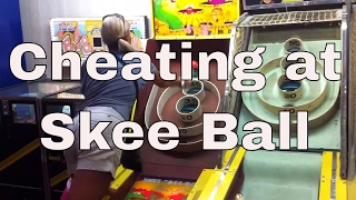 Tammy cheats at skee-ball in Wildwood NJ.