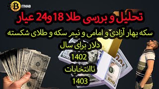 بررسی و تحلیل بازار طلا 18عیار 24عیار سکه ها و دلار برای سال 1402 و 1403