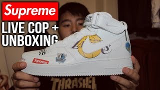 SUPREME X NIKE AIR FORCE 1 UNBOXING + SS18 WEEK 4 LIVE COP!