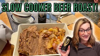 SLOW COOKER ROAST MADE WITH BEER! EASY CROCK POT DINNER!