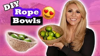 DIY Dollar Tree Rope Bowls Tutorial- Episode 20