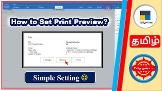 How to Set Default Print Preview Tamil #Shorts | Tally Prime Print Preview Configuration