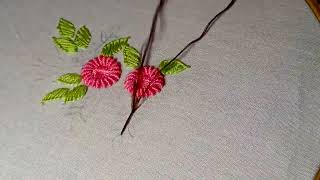 Brazilian embroidery, pink flowers, hand embroidery- Leisha's Galaxy embroidery.