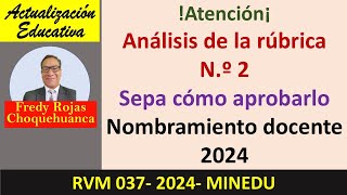 Rúbrica de evaluación docente 2. Análisis de rúbrica Nº 2 Evaluación docente