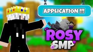 MY APPLICATION FOR ROSY SMP | FT. @rosygamerz  @Beat_Playz  @PreZeroTennis