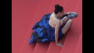 VIDEO  Cannes 2018  Le premier méga fail de la montée des marches et c'est