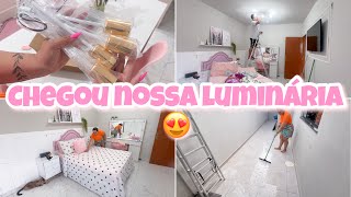 INSTALAMOS NOSSA LUMINÁRIA NOVA | DEIXEI MINHA CASINHA ORGANIZADA | Tayane Silvia