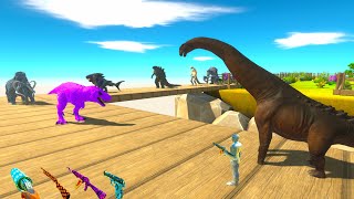 PREHISTORIC BRACHIOSAURUS vs T REX DEATH RUN RESCUE MISSION - ARBS