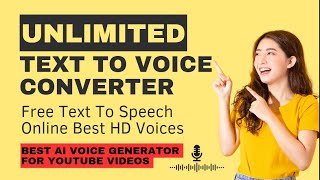 Free AI Realistic Text to Speech | Best AI Voice Generator For YouTube Videos  | Speech Synthesis