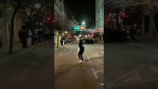 Girl Fires Roman Candles in the Street! #fireworks