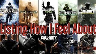 Listing How I Feel About Every Call of Duty Game