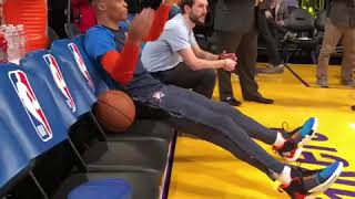 Westbrook dances to sicko mode