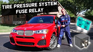 BMW X3 X4 TIRE PRESSURE MONITOR SYSTEM FUSE RELAY LOCATION REPLACEMENT 2010 2011 2012 2013 2014 2015