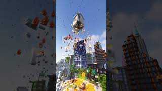 Solar Eruption TNT VS Modern City #minecraft #explodingtnt #moddedminecraft #gaming #tnt #shorts