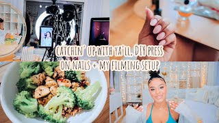 vloggg | catchin' up with ya'll, DIY press on nails + new filming equipment