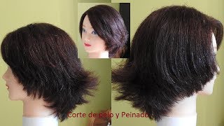 Corte de pelo corto medio largo con técnica de forma redonda | Corte redondo en capas a 45 grados