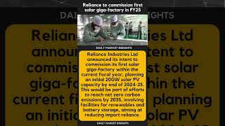 Reliance to commission first solar giga-factory in FY25