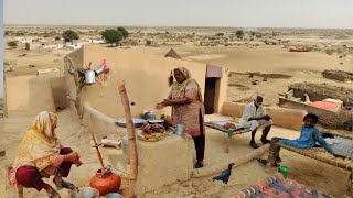 Ancient village life pakistan || village Women mourning routine in desert || traditional brefast